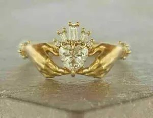 Authentic Heart of Devotion: 2Ct Claddagh Wedding Ring of Enduring Love