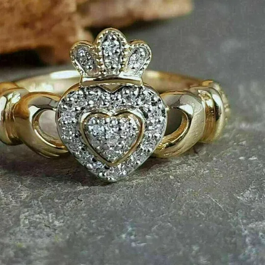 Authentic The Eternal Union: Radiant Moissanite Claddagh Talisman