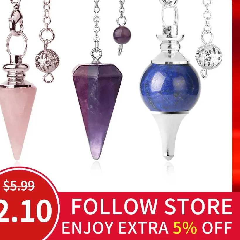 Authentic Oracle's Natural Stone Pendulum Sacred Scrying Crystal For Divination