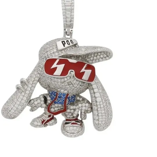 Authentic The Lunar Hare of Abundance: 3.20Ct Moissanite Rabbit Talisman in Radiant White Gold