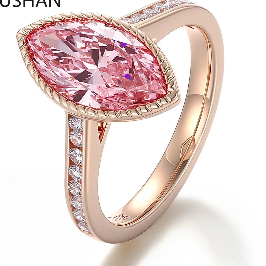 Authentic Mushan Custom 14K 18K Gold Rings Band Jewelry With Moissanite Diamond Lab Grown Gemstones Diamond Ring