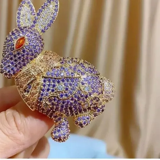 Authentic The Astral Hare: 14K Gold-Plated Amethyst Rabbit Talisman