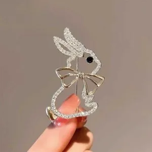 Authentic Moonlit Hare Brooch: 1 ct Moissanite in 14K Gold