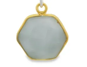 Authentic Hexagonal Opal Talisman Bezel Gold- Plated Sterling Silver Connector