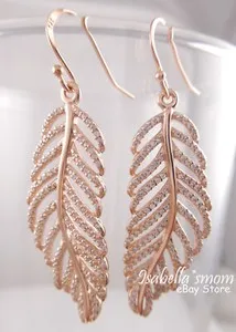 Authentic Whispers of the Dawn: Light as a Feather Rose Gold Earrings