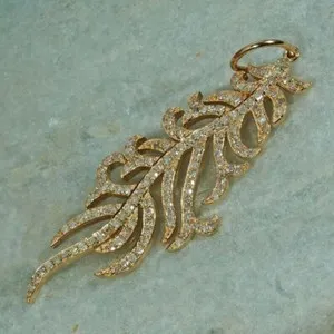 Authentic The Celestial Pinion: 2Ct Moissanite Feather and Wings Talisman in Radiant 14K Gold