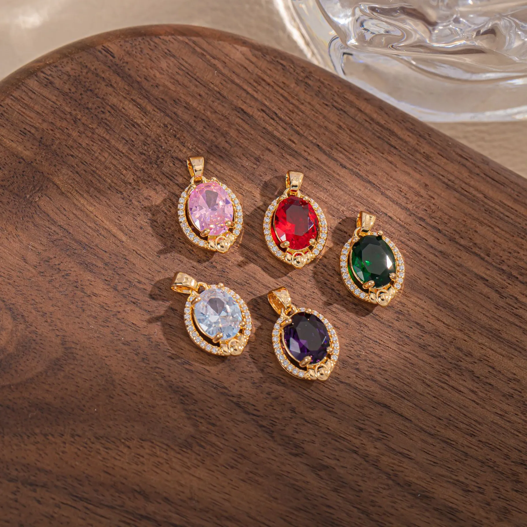 Authentic 10Pcs Bag Micro Inlaid Water Drop Shaped Zircon Pendant Romantic Crystal Necklace Pendant