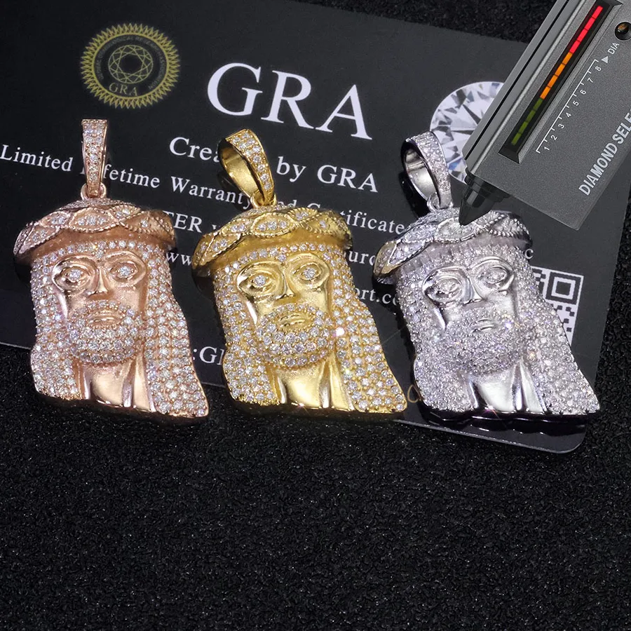 Authentic Ny 925 Sterling Silver Jesus Christ Pendant With Moissanite Certified Gra Exquisite Religious Jewelry Necklace And