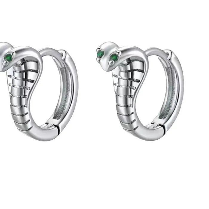 Authentic Serpent's Wisdom Gold- Plated Sterling Silver Cobra Hoops
