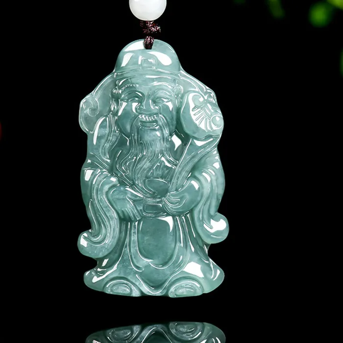 Authentic Azure Jadeite Embrace Amulet Of Celestial Fortune