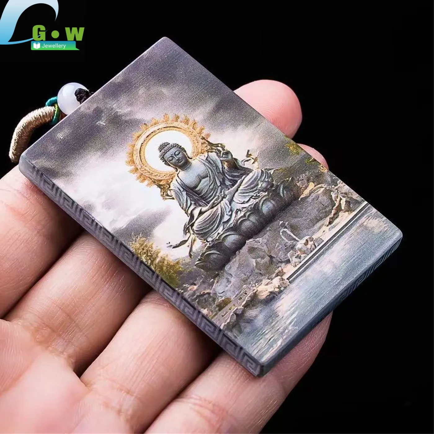 Authentic Celestial Icy Jade Buddha Amulet The Serene Guardian Of Infinite Light
