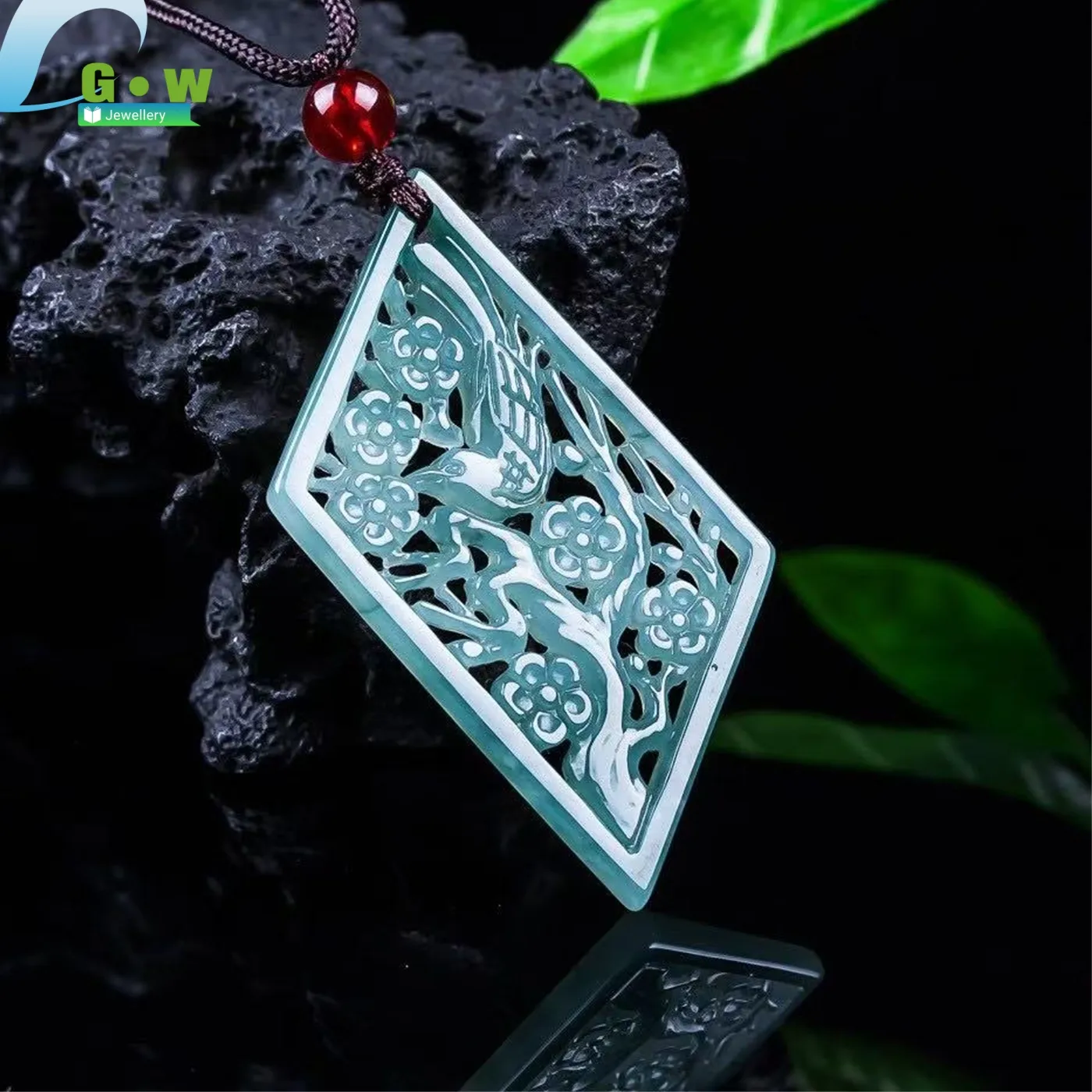 Authentic Whisper Of The Azure Magpie An Icy Jadeite Plum Blossom Talisman