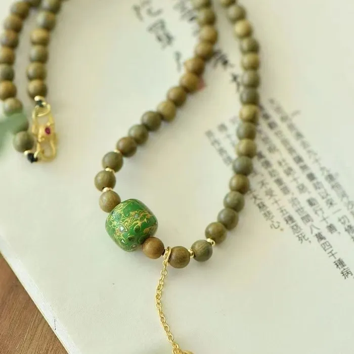 Authentic Whispers Of The Forest A Sacred Lacquer And Green Sandalwood Talisman Necklace