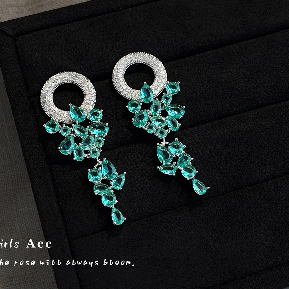 Authentic Bacchanalian Gold Vineyard Earrings Handcrafted Crystal Grape Cluster Drops