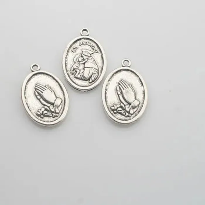 Authentic 10Pcs 24 17Mm, Hole 1Mmtibetan Silver Color Oval Shaped St Anthony Charms X0097 Charms For Jewelry Making