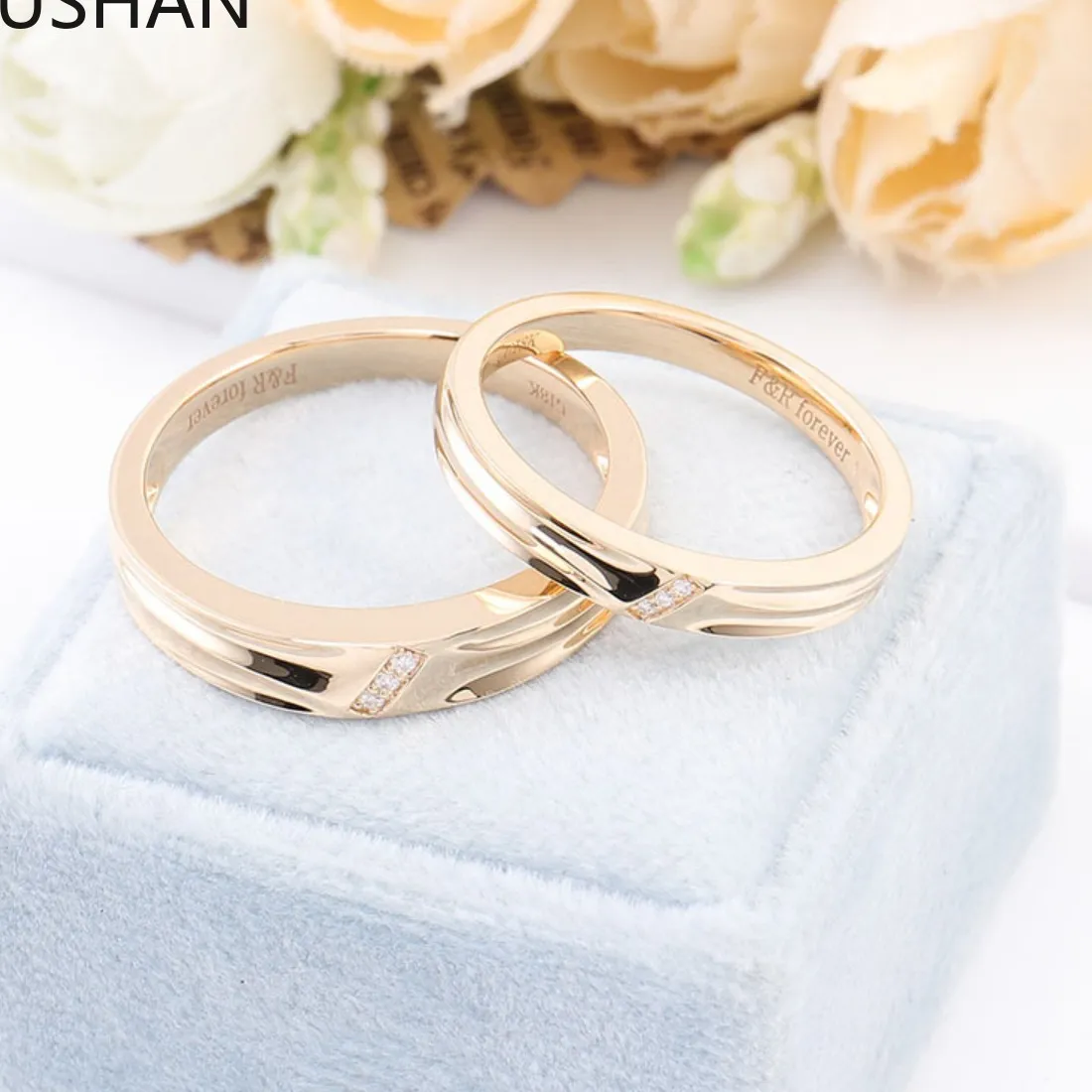 Authentic Mushan Gold Band With Moissanite Light A Talisman Of Eternal Devotion