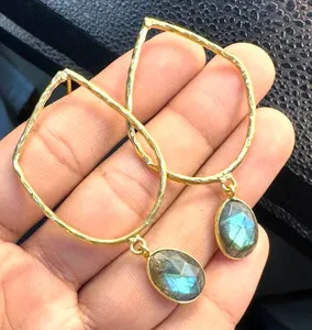 Authentic Aurora Whispers Labradorite and Radiant Gold Talisman Earrings