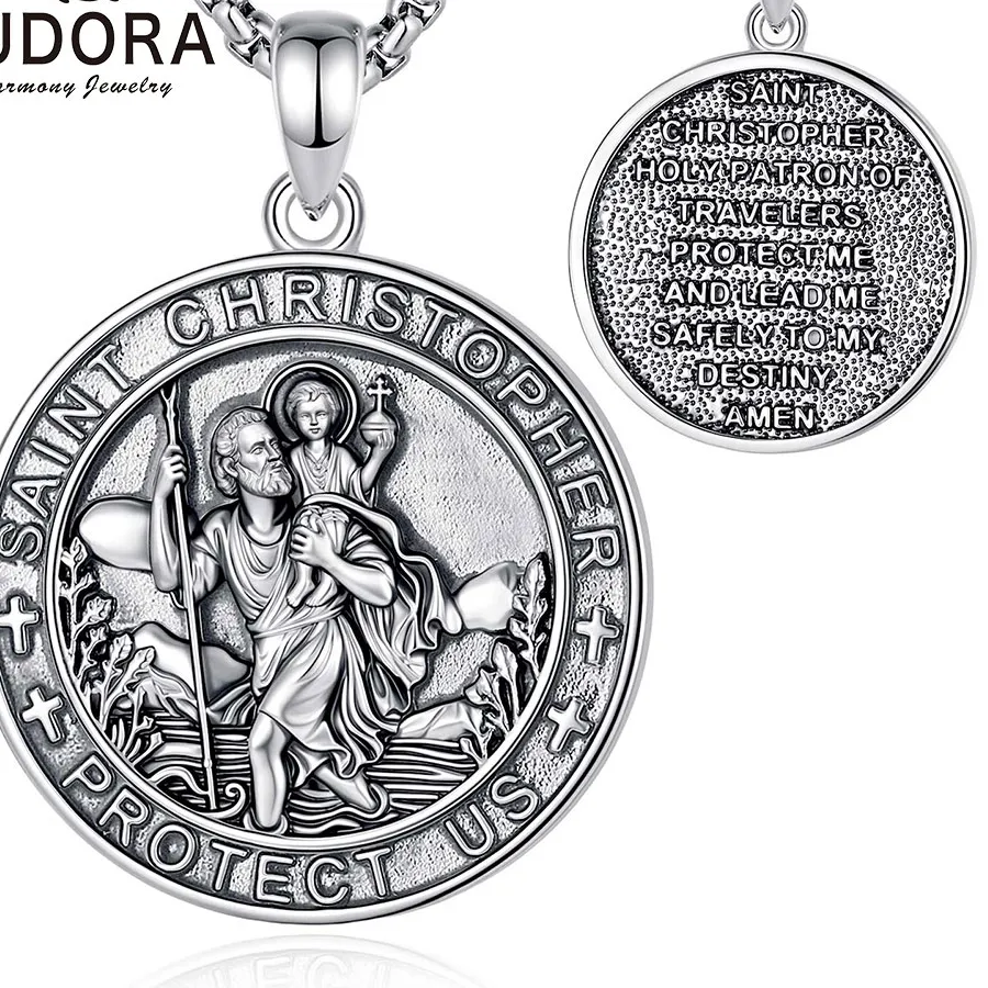 Authentic Saint Christopher Guardian Pendant Archangel Of Safe Passage