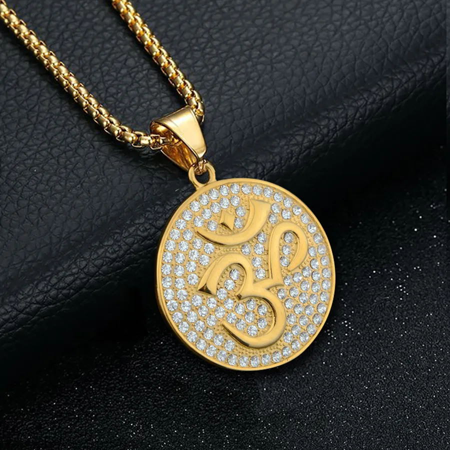 Authentic Sacred Vibration: Golden OHM Pendant for Men