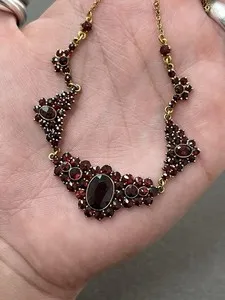 Authentic Embracing the Soul's Inner Fire: Garnet Gold Plated Necklace of Inner Strength