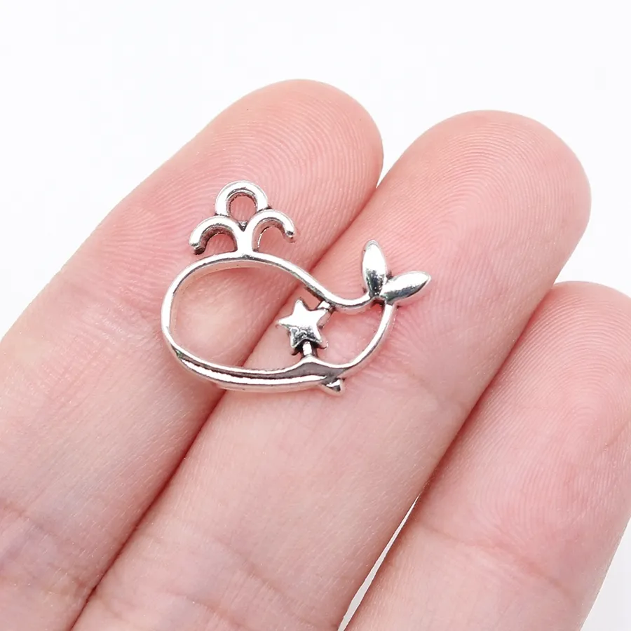 Authentic Whispers Of The Deep Antique Silver Whale Spirit Charms For Sacred Talisman Crafting