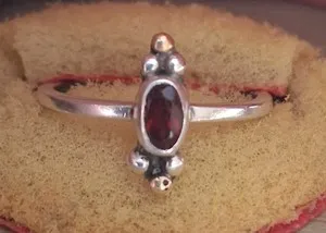 Authentic The Gilded Sphere of Vitality: A Garnet and Two-Tone Sacred Ring