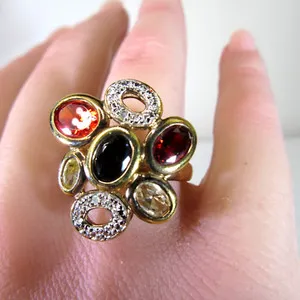 Authentic The Golden Hearth Cocktail Ring of Radiant Alchemical Light