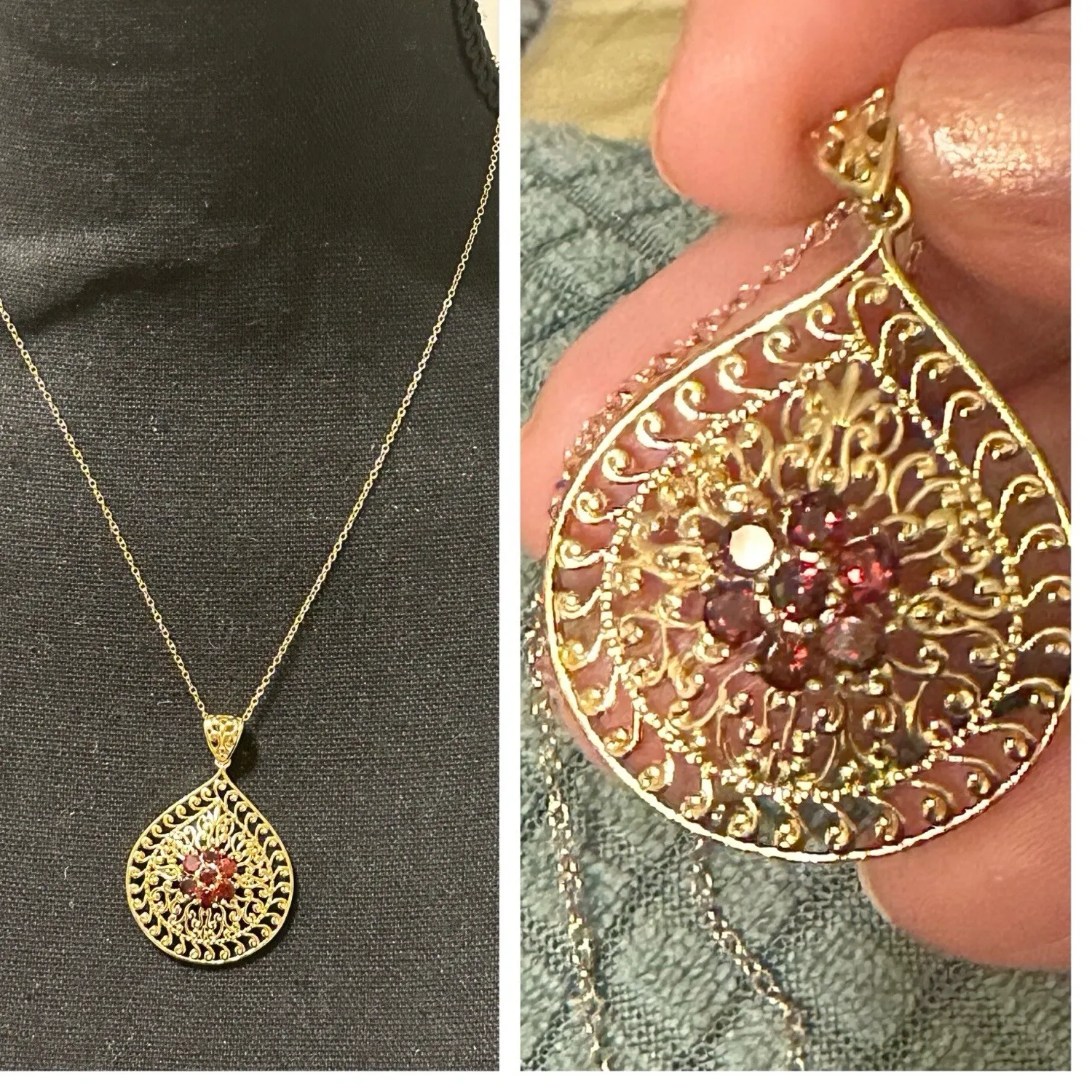 Authentic Blooming Radiance: Garnet Flower of Protection