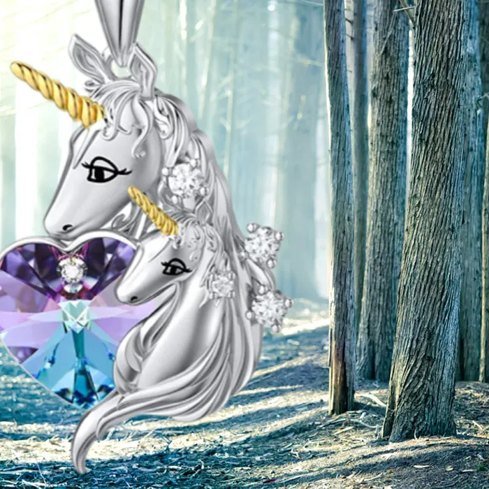 Authentic Mother And Child Unicorn Guardian Necklace