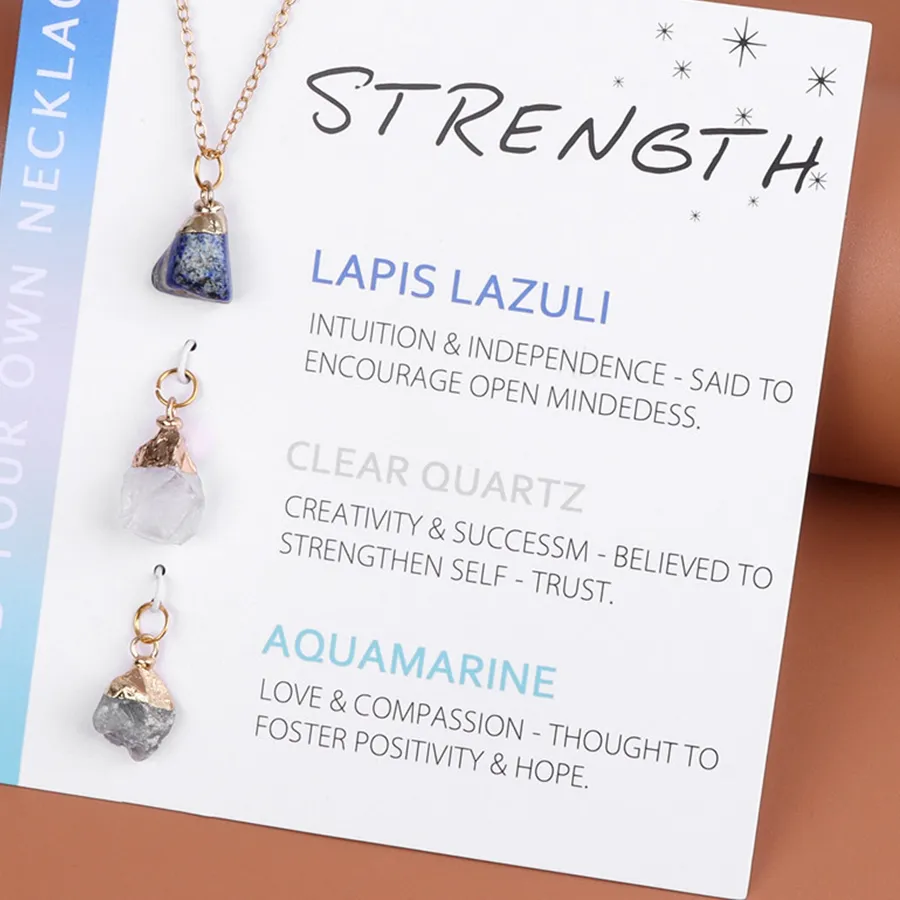 Authentic Natural Irregular Stone Pendant Necklace Mineral Stone With Interchangeable Pendants Lapis Lazuli Aquamarine Pendant