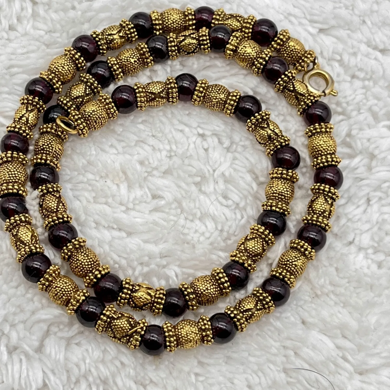Authentic The Golden Hearth of Hekate: Vintage Garnet and Granulated Greek Revival Choker