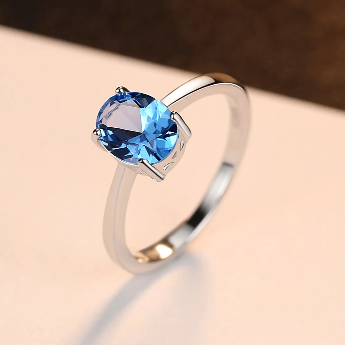 Authentic Sacred Geometry Ring Of The Womb Blue Topaz Gateway In Sterling Silver