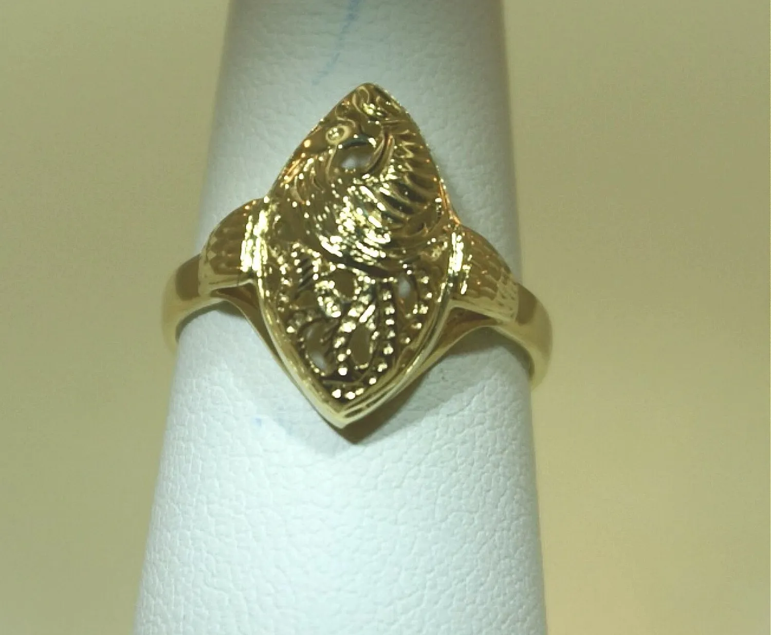 Authentic Phoenix Ascendant: 14K Gold‑Plated Silver Marquise Ring