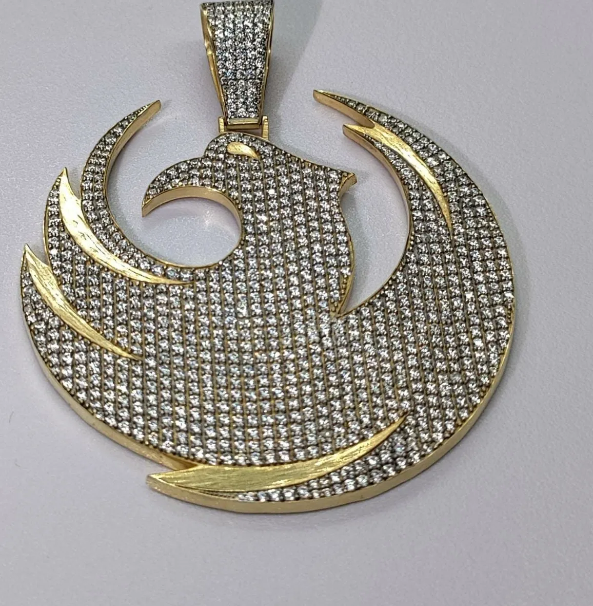 Authentic The Phoenix's Flame: A 14K Gold-Plated Diamond Pendant of Rebirth and Strength