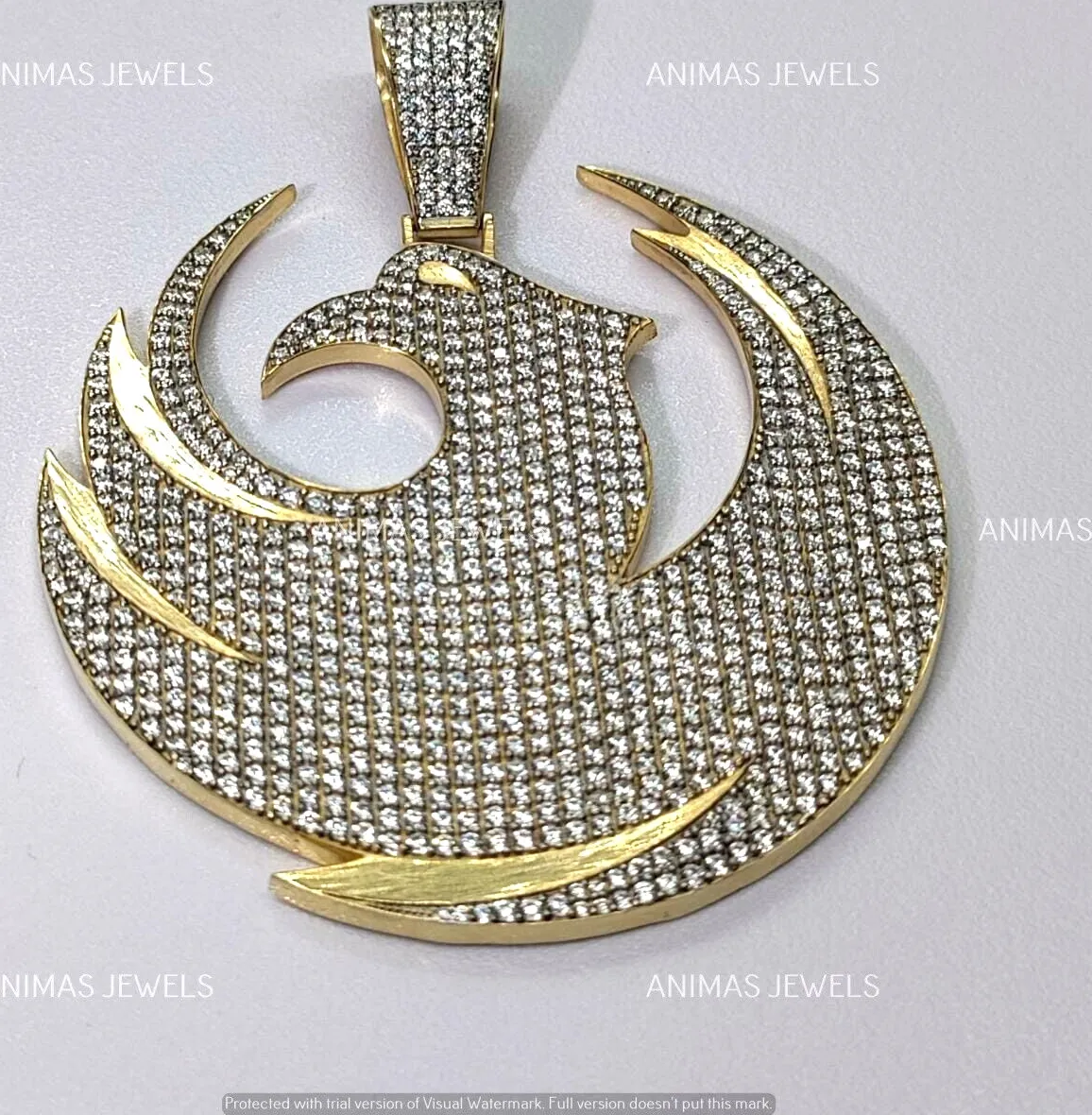 Authentic The Golden Phoenix Reborn Lab-Created Diamond Pendant