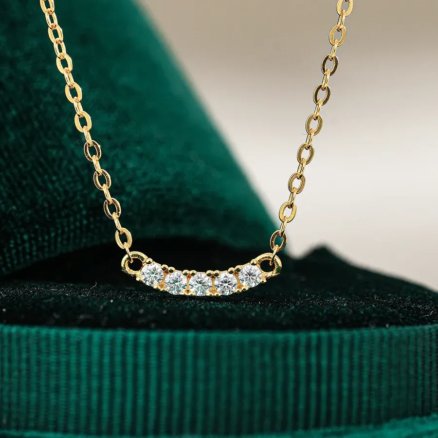 Authentic Golden Smile Of Serenity Moissanite Aura Pendant