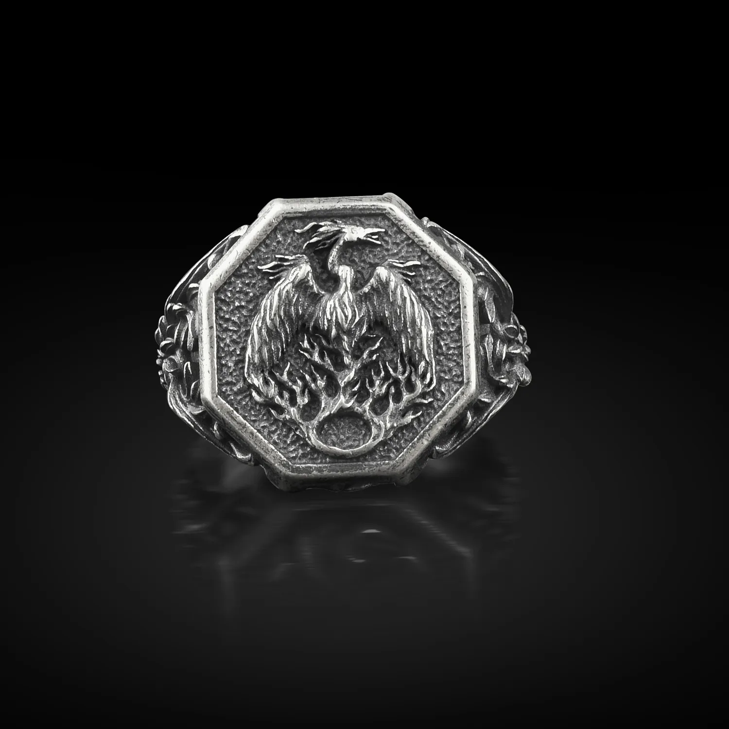 Authentic The Phoenix Reborn Gold-Plated Sterling Silver Signet