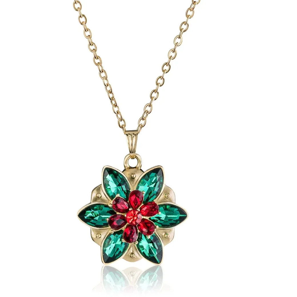 Authentic Harong Crystal Flower Anastasia Necklace Elsa Princess Together In Paris Pendant Cosplay Jewelry