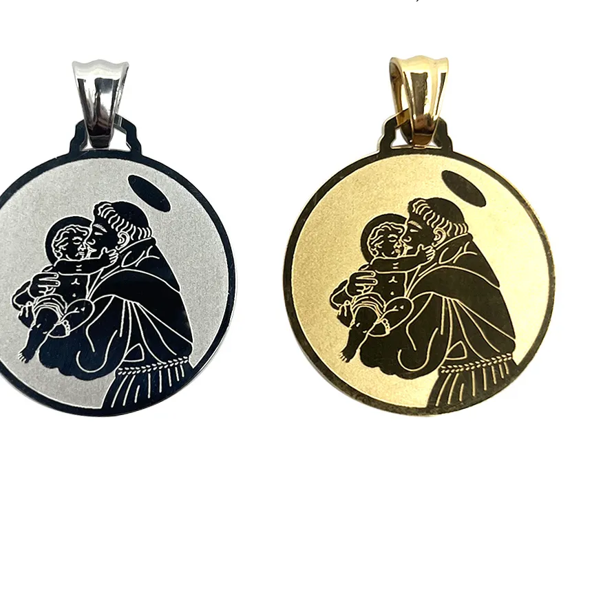 Authentic Steelmega Pendant Charms Of Saint Anthony Medal For Catholicism