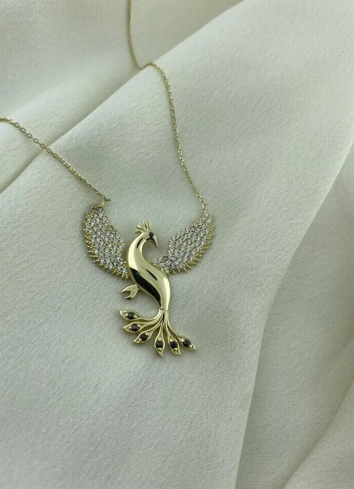 Authentic The Celestial Phoenix Rebirth Pendant in Gilded Radiance