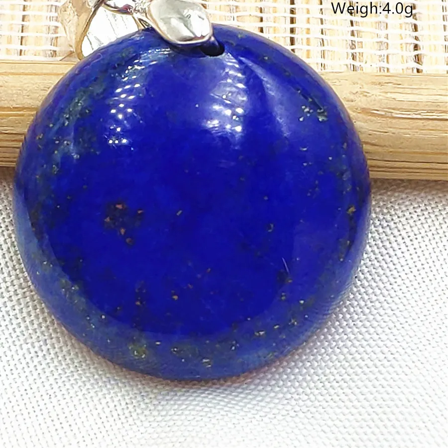 Natural Blue Lapis Lazuli Round Donut Pendant Necklace 20X20Mm Beads Jewelry Lapis Gemstone Aaaaaa