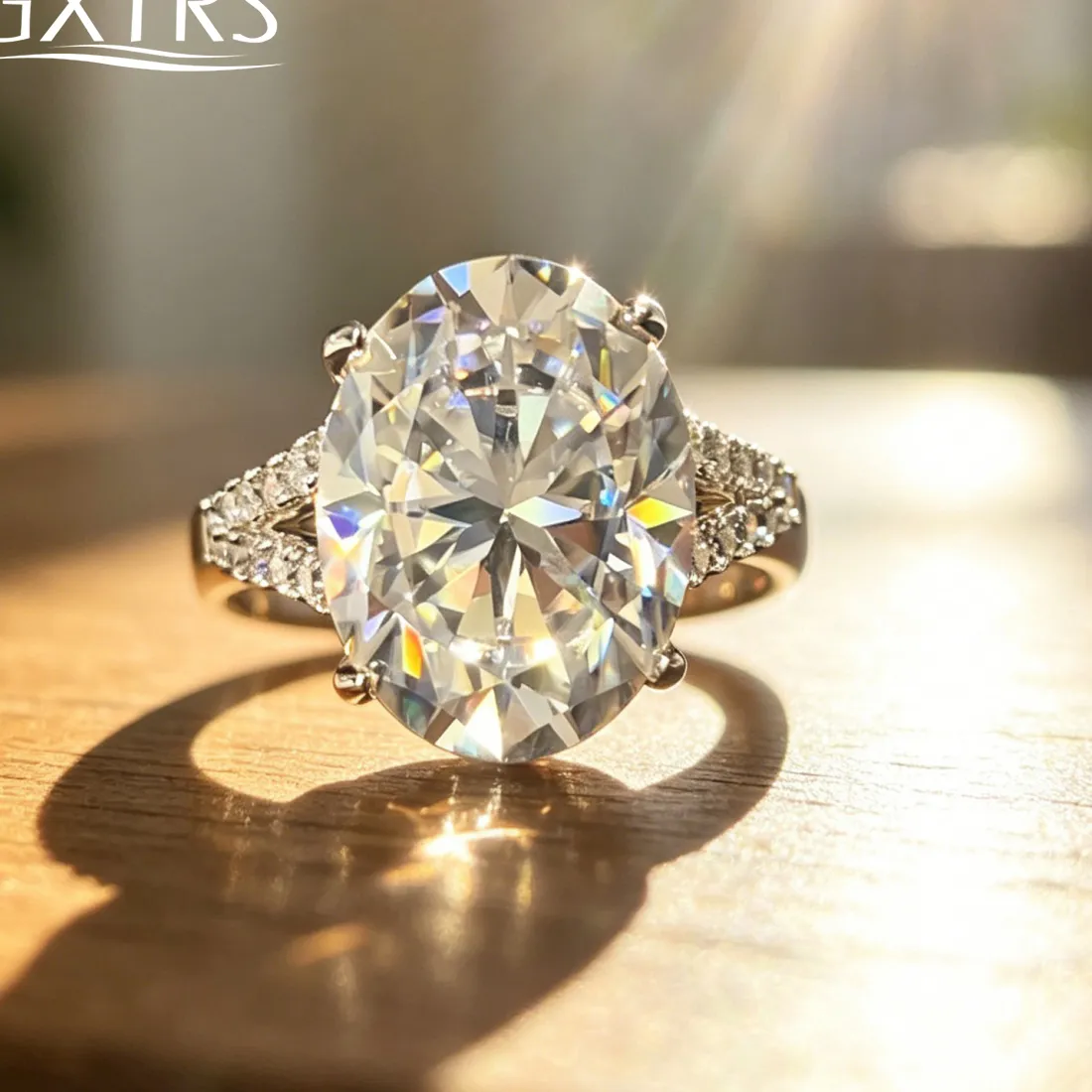Authentic Radiant Luminary Oval Moissanite Solstice Band