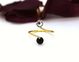 Authentic Dual‑Soul Toe Rings: Clear & Black Crystal Yin‑Yang