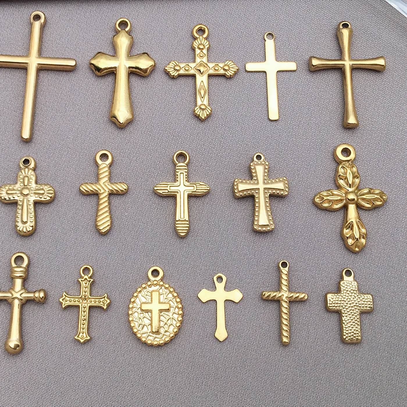 Authentic 2Pcs Charms Pendants For Cross Charms For Jewelry Making Supplies Christ Bracelet Necklace Earrings Accessories