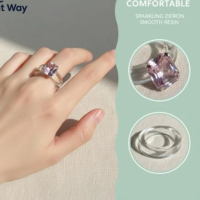 Authentic The Prism Of Joy Colorful Zircon And Resin Gold- Plated Ring