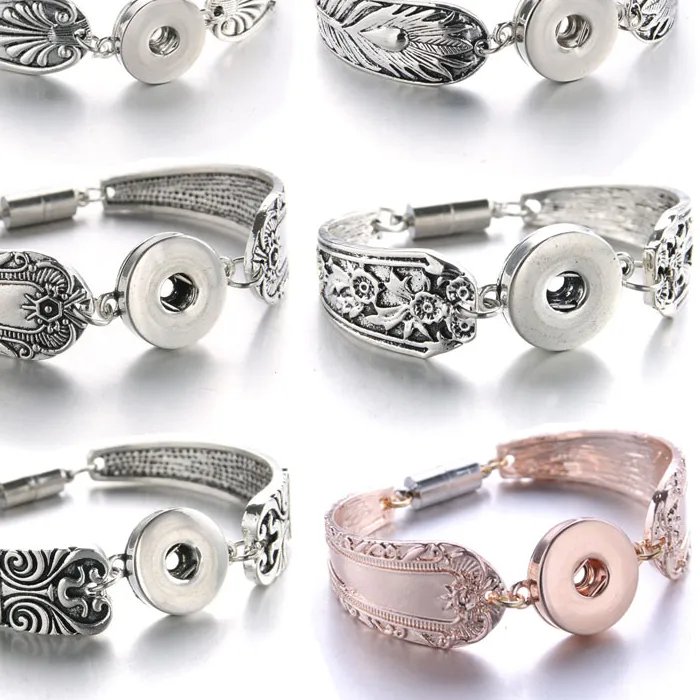 Authentic 2018 Magnet Bohemian Watches Jewelry Snap Jewelry Pulseras Newest 18Mm Snap Button Bracelet 040906