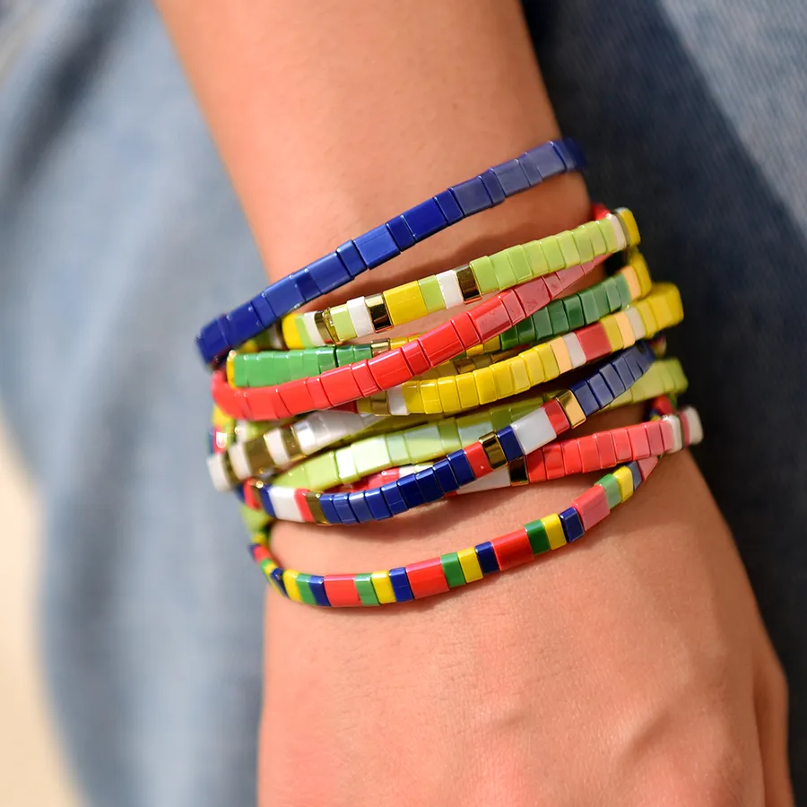Authentic Boho Bracelet Girls Glass Miyuki Tila Beads Stretchy Pulseras Femme Friendship Accessories