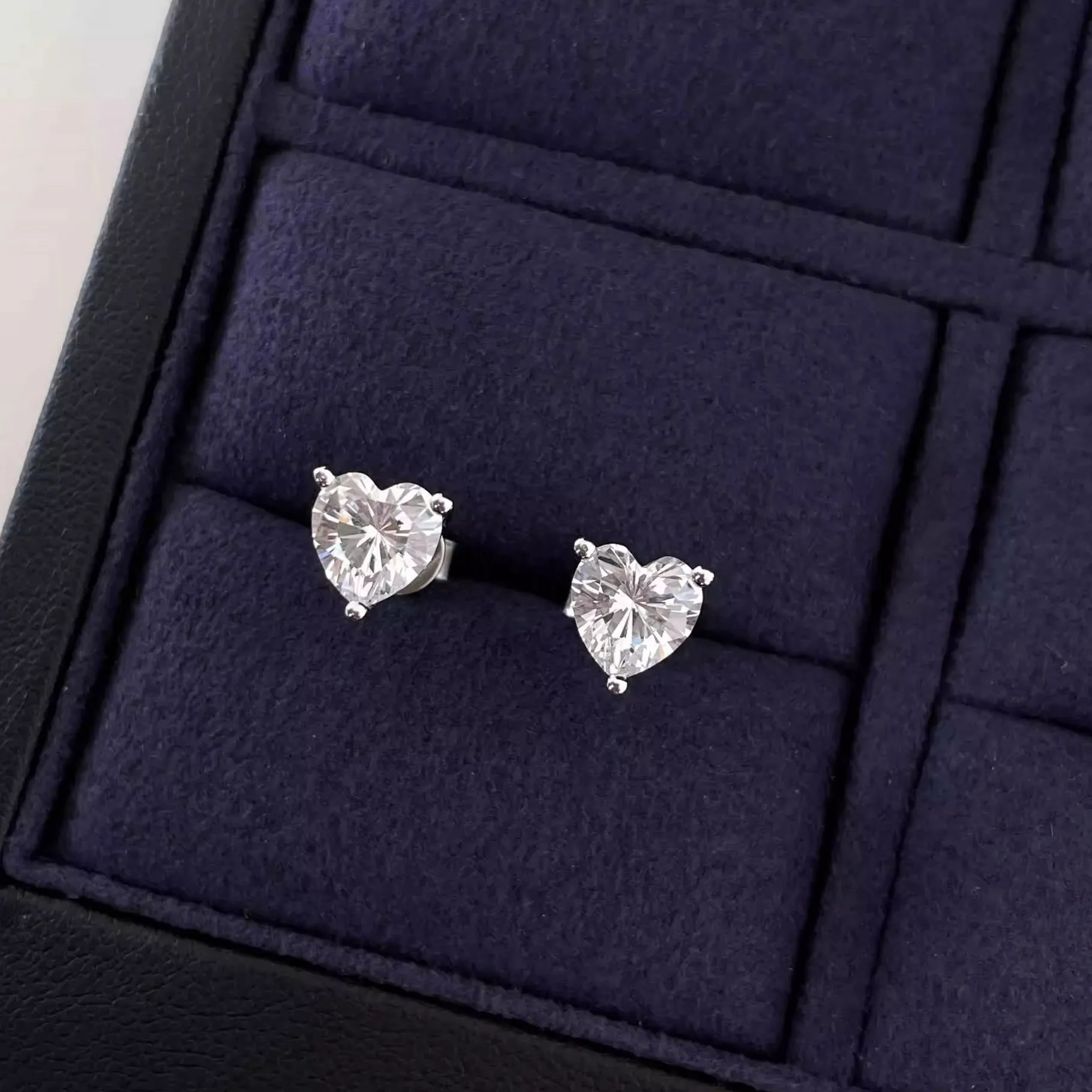 Authentic Heart Of Light Golden Heart- Cut Simulated Diamond Stud Earrings