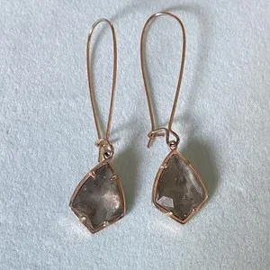 Authentic The Celestial Shimmer of Carinne Labradorite Golden Dangle Earrings
