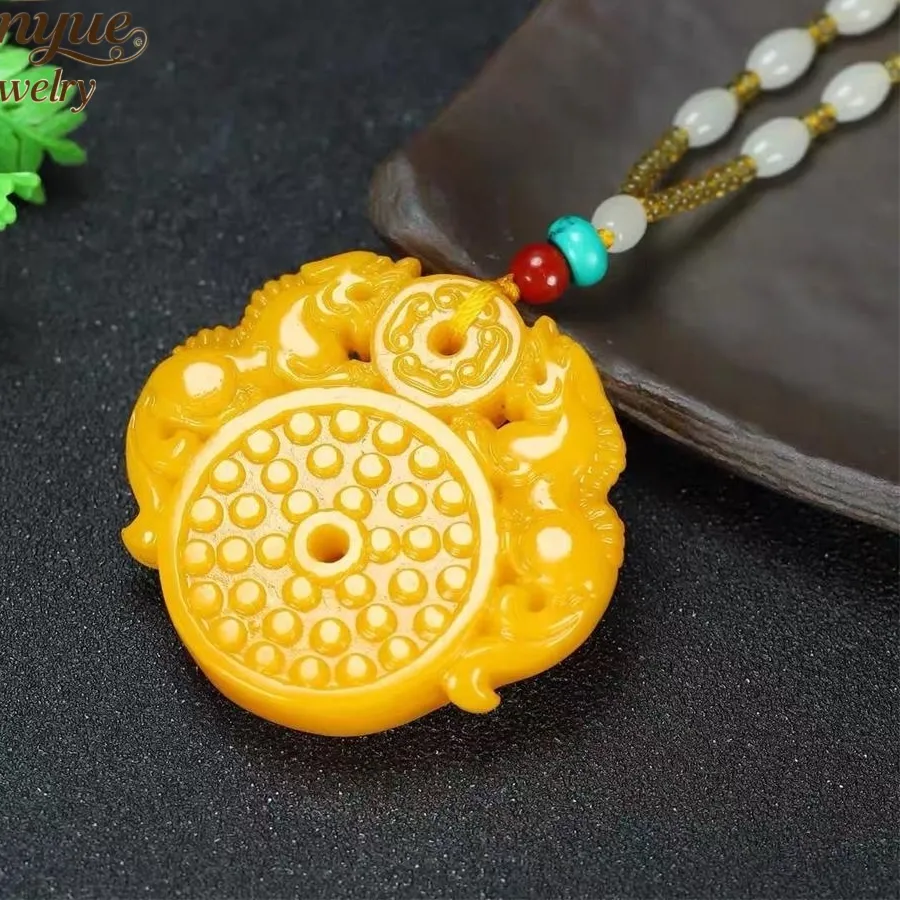 Authentic Twin Guardian Of Golden Light The Double Pi Xiu Yellow Jade Talisman